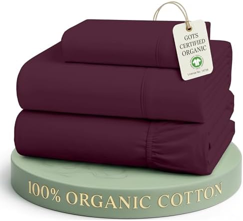 LANE LINEN Twin XL Sheets 100% Organic Cotton Cooling Soft - Windsor Wine by LaneLinen