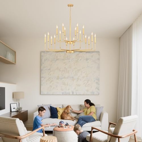 Gold Chandeliers for Dining Room Light Fixture，D44 Inch - Image 7