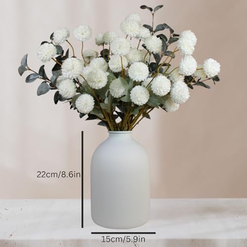 Large White Vase, Big Iron Vase for Long Stem Flowers, Modern Decor - Image 4