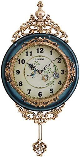 SHISEDECO 29.5" Large Vintage Antique Grandfather Pendulum Wall Clock, Blue by SHISEDECO