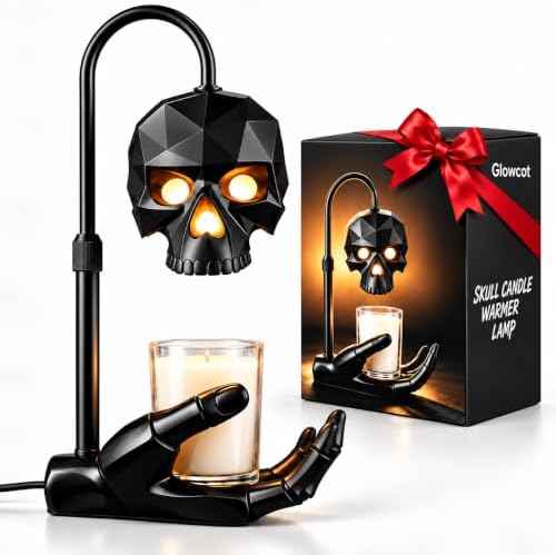Gothic Skull Candle Warmer Lamp with Timer & Dimmer for Home Decor by Unknown