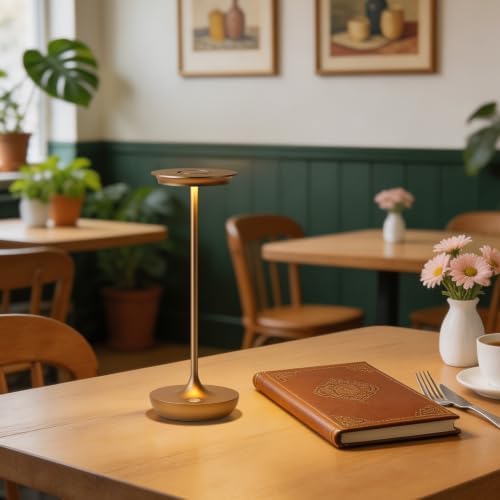LED Rechargeable Cordless Table Lamp Battery Operated Light 2P Bronze - Image 4