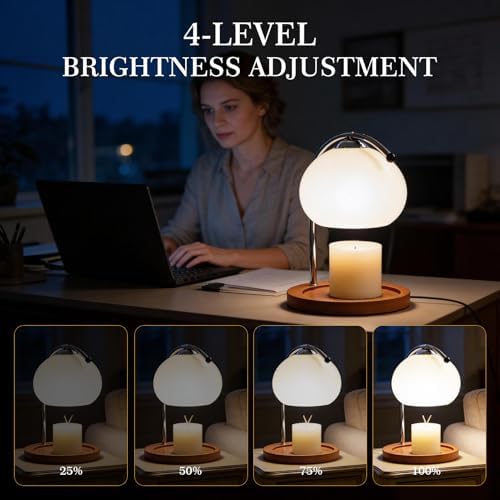Topyond Candle Warmer Melting Lamp, Wax Melting Table Lamp，Beige - Image 2