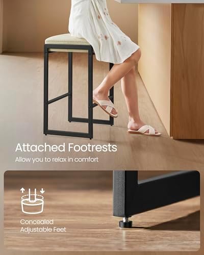VASAGLE Bar Stools Set of 4, Counter Height, PU Leather, 26-Inch - Image 6