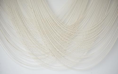 Macrame Wall Hanging Boho Wall Decor Ivory Fiber Handmade Large 57"W*31"L - Image 5