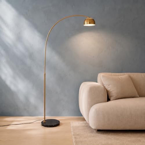Gold Arc Floor Lamp with Black Marble Base,70IN Standing Lamp by BOFEA