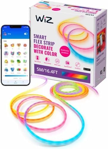 WiZ Connected Neon Smart Flex Strip – 16.4 ft (Two 8.2ft Strips), 16 Million Colors + Shades of White, Dynamic Light Scenes, Connects to Your Wi-Fi, Voice/App Control by WiZConnectedLighting