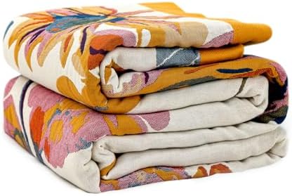 LUTBM Boho Throw Blanket for Bed 60"x80", 100% Cotton Couch Fall Blankets by LUTBMFindYourFreeSpiritatHome