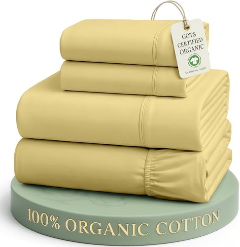 LANE LINEN Full Size Bed Sheets 100% Organic Cotton Soft 4pc - Cocoon by LaneLinen
