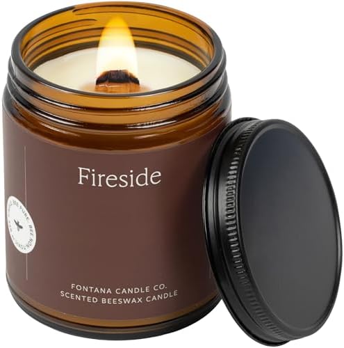 Fontana Candle Co Wood Wick Beeswax Candle, Fireside by FontanaCandleCo