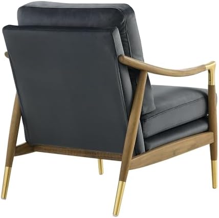 Modway Langford Stain-Resistant Performance Velvet Armchair – Mid Century Modern Velvet Chair with Wood Frame – Upholstered Accent Chair for Living Room or Bedroom - Image 7