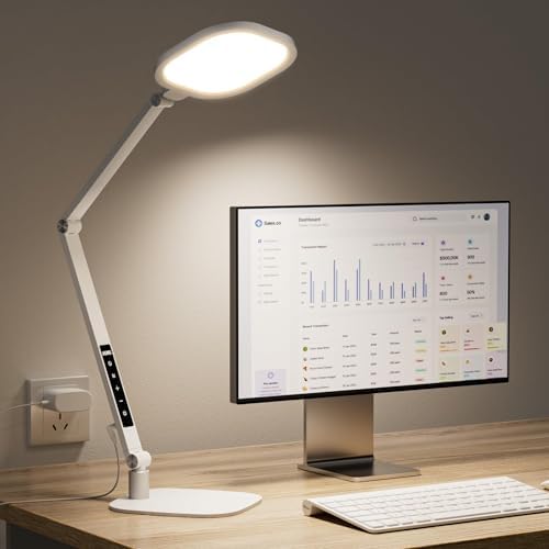 LitONES Eye-Care Desk Light for Video Calls Home Office-White by LitONES