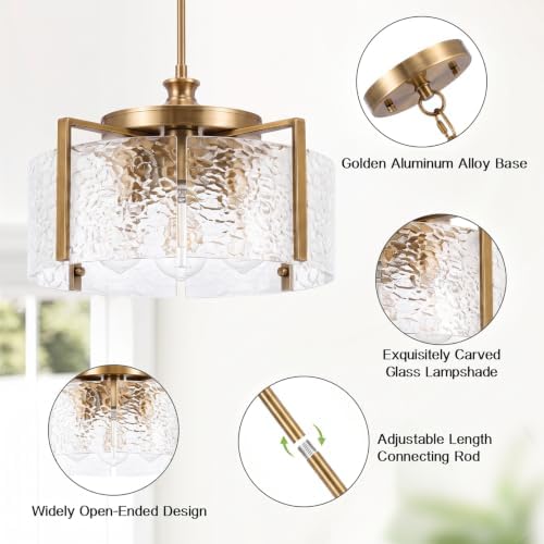 4-Light Adjustable Pendant Lights Kitchen Island,Gold Ceiling Pendant Light - Image 4