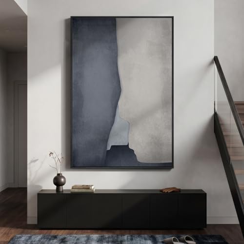 Extra Large Framed Blue Abstract Wall Art for Living Room, Vertical 40x60 - Image 5