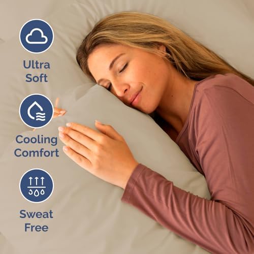 Short Queen Size 4 Piece Bed Sheet Set - RV Short Queen Sheets - Cream - Image 4