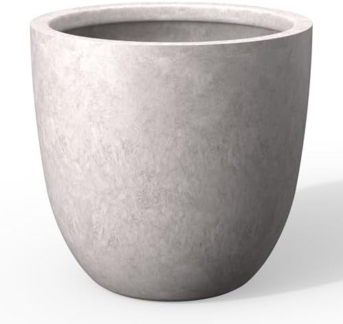 Kante Accent Round Bowl CON Gray Concrete Planter 14" Dia, Outdoor by Unknown