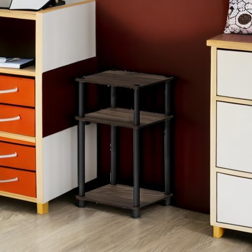 Furinno JUST Toolless 3-Tier Side Table, Open Shelf, Columbia Walnut - Image 5