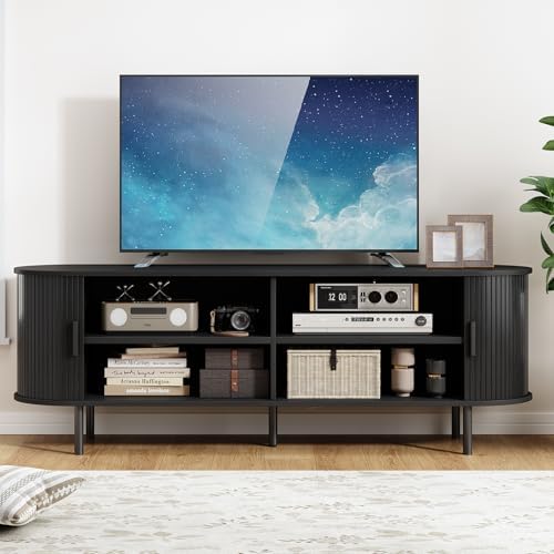 ComfyCorner 63" Mid Century Modern TV Stand with Sliding Doors for 65" TV - Image 5