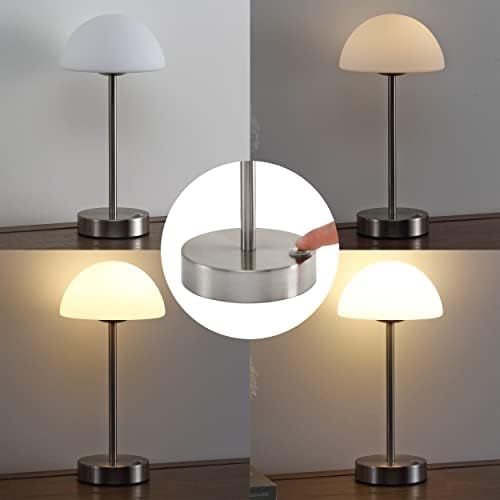JONATHAN Y Xavier 12.5" Metal Cordless LED Table Lamp, Nickel - Image 4