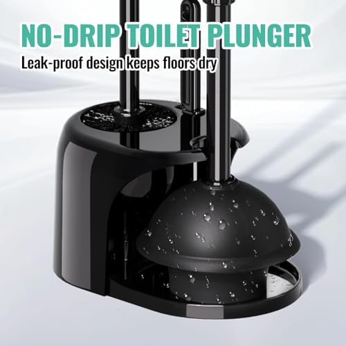 3in1 Toilet Brush and Plunger Set, 2 Pack with Crevice Brushes - Image 4