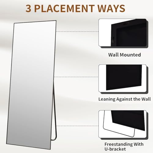 VooBang Mirror Full Length, 21" x 64" Floor Mirror with Stand - Image 5