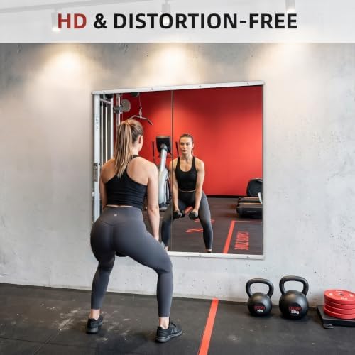 Home Gym Mirror for Wall, 48"x28"-2PCS Frameless Tempered Glass Mirror - Image 4