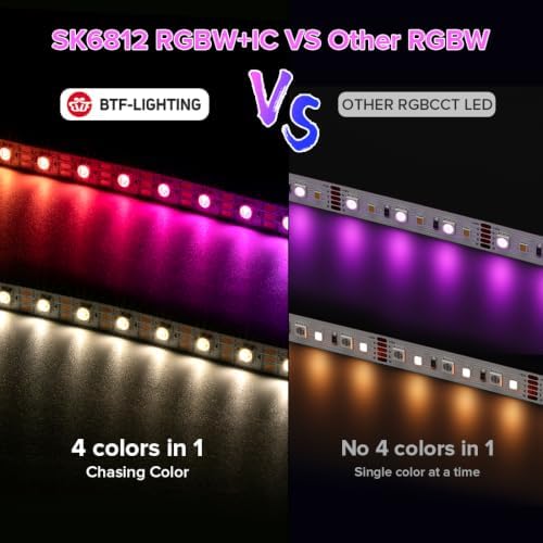 BTF-LIGHTING RGB+Natural White SK6812 LED Strip 16.4FT 300LED DC5V IP30 - Image 3