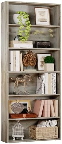 IRONCK Bookshelves and Bookcases Floor Standing 6 Tiers Display Storage Shelves 70 in Tall Bookcase Home Decor Furniture for Home Office, Living Room, Bed Room by IRONCK