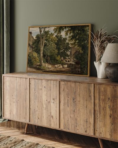 InSimSea Framed Canvas Wall Art Vintage Decor, Room Decor Classical Countryside Landscape Farmhouse Painting, Large Prints Artwork, Wall Art for Living Room Badroom Bathroom, 24"x36" - Image 3