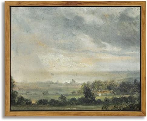 InSimSea Framed Canvas Wall Art, Vintage Decor - Classical Scenery, Vast Grassland Painting - Living Room, Bedroom, Bathroom Wall Decor - 8"x10" by InSimSeaArt