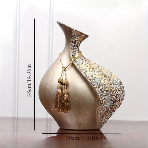 European Style Ceramic Flower Vase |15 Inch Pottery Big Boho Vase for Home Decor, Modern Decorative Vase for Dining Table,Not Suitable for Water, Suitable for Dry Flowers and Simulated Flowers - Image 3