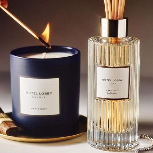 Hotel Lobby Paris Nuit Reed Diffuser – Long Lasting – Black Musk, Sandalwood, Cognac & Tobacco – Refillable Glass Vessel – 9 Diffuser Reeds – Made in USA – 5.0 fl oz (150ml), 10 ¾” H - Image 5