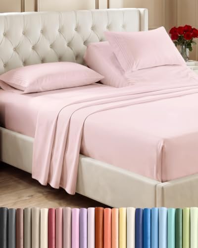 Flex Top Split Head King 4 Piece Sheet Set - Soft & Cooling - Lavender Pink by CGKUnlimited