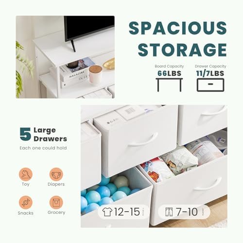 DUMOS TV Stand Dresser, Media Console, Storage Drawers - Image 4