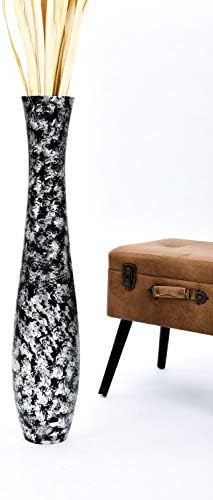 Leewadee Large Floor Vase 34 inches Mango Wood for Pampas Grass, Dried Flowers - Image 7