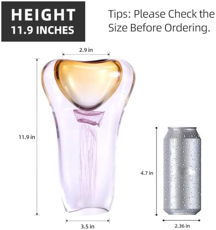 KAMMAK Glass Vase,Colored Hand Blown Decorative Vase - Image 2