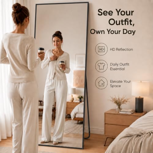 Simple Deluxe Full Length Mirror, 68"x25"Large Floor Mirrors, for Wall Door Bedroom Bathroom Living Room (Black) - Image 2