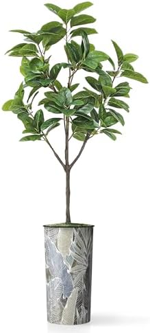 Artificial Tree in Modern Planter, Fake Rubber Silk TRE for Indoor and Outdoor Home Decoration - 70" Overall Tall (Plant Pot Plus Tree) - Image 2
