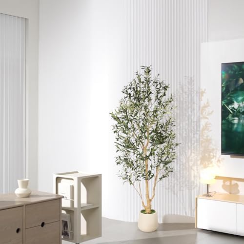 FEELEAD Olive Tree Artificial Indoor 6ft with Planter for Living Room Decor - Image 6