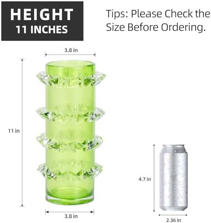 KAMMAK Glass Vase,Colored Hand Blown Decorative Vase - Image 2