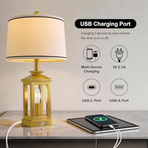 Modern Table Lamps Set of 2 for Living Room 23.75" Bedroom Nightstand Lamps - Image 3