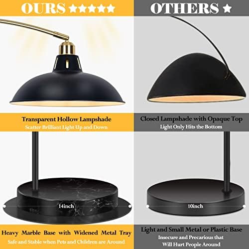 FILIYANO Modern Black Arc Floor Lamp with Marble Base, Adjustable 67-77” - Image 3