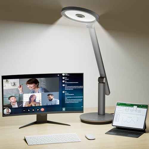 Honeywell H6 Desk Lamp for Home Office, Dimmable Reading Table Light, Gray by HoneywellAirComfort