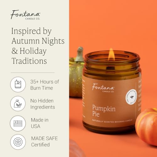 Fontana Candle Co Wood Wick Beeswax Candle, Pumpkin Pie - Image 2