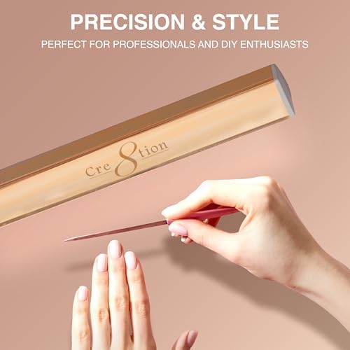 Cre8tion Ultra-Slim LED Desk Lamp, Champagne Gold, 12 W Task Light - Image 4