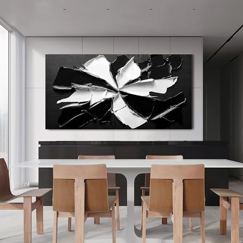 Abstract Wall Art Decorations Modern Large Wall Art for Living Room Abstract Canvas Art Wall Decor Oversized Black and White Wall Art Prints Flowers Artwork for Walls Office Home Decor 29" X 58" - Image 5
