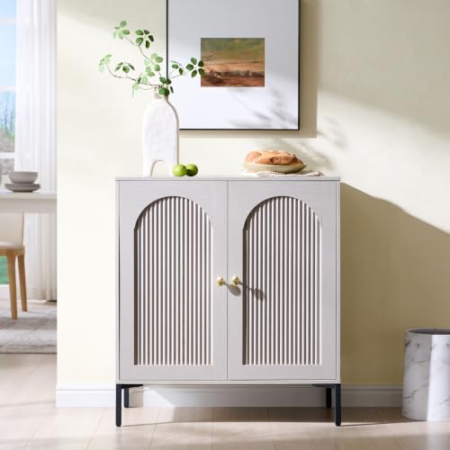 IFBUY 30.88" W Mid Century Modern TV Stands for Living Room, Light Grey - Image 3
