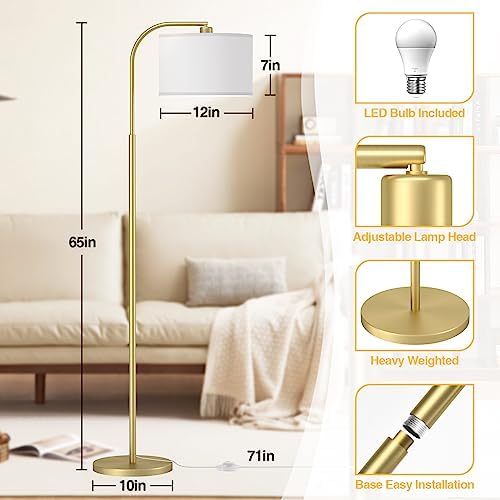 Gold Floor Lamp, Arc Floor Lamps for Living Room - Image 4