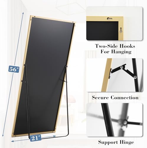 DUMOS 64"x21" Full Length Mirror with Stand, Full Body Floor Mirror - Image 5