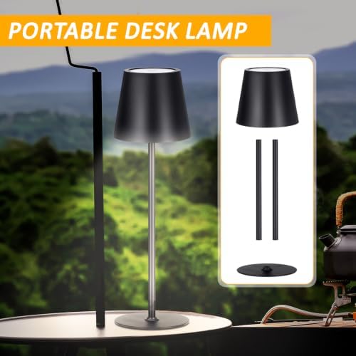 Retisee 6 Pack Cordless Table Lamp Portable Rechargeable Lamp, Black - Image 7